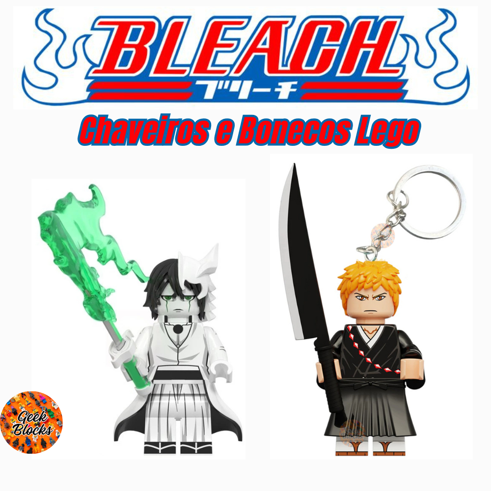 Bonecos e Chaveiros Bleach Anime Ichigo Rukia Aizen Minifiguras