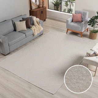 Tapete Bege Clean 2x2,50m Com Antiderrapante Sofisticado Para Sala Quarto Escritório