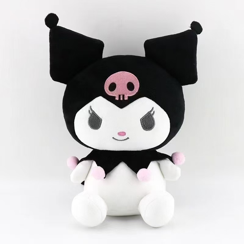 Boneca de pelúcia fofa 25cm Kuromi Sanrio Antialérgico | Shopee Brasil