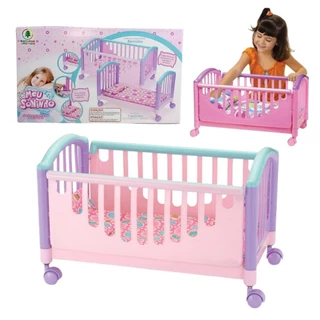 Berço De Brinquedo Infantil Rosa Vira Caminha Meu Soninho Da Monte Líbano Caminha Para Boneca de  Menina