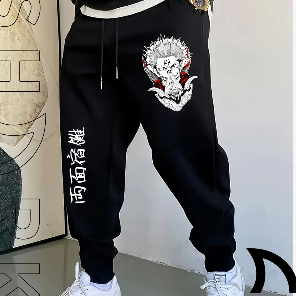 Calça Masculina Moletom Estilosa Jujutsu Kaisen Sukuna Personagem