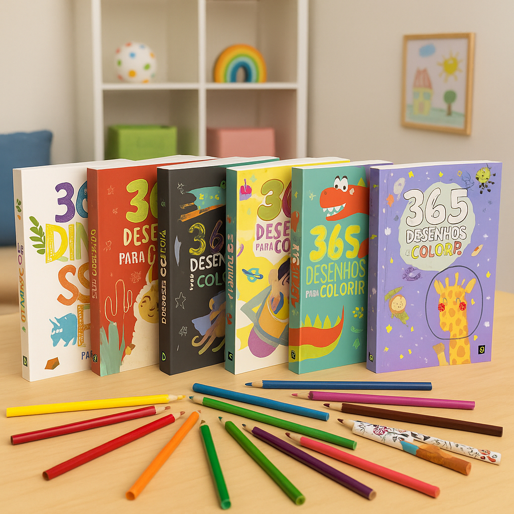 Kit 3 Livros 365 Desenhos e Atividdes para Colorir Infantil 2.500 ...