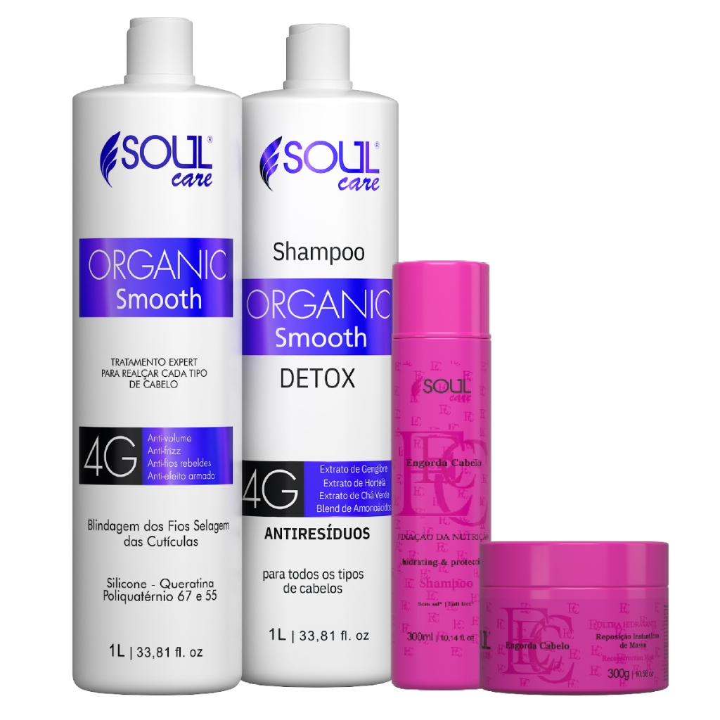 Kit Soul Care Selagem Orgânica Sem Formol Profissional Para Redução de Frizz e Volume em Oferta na Shopee
