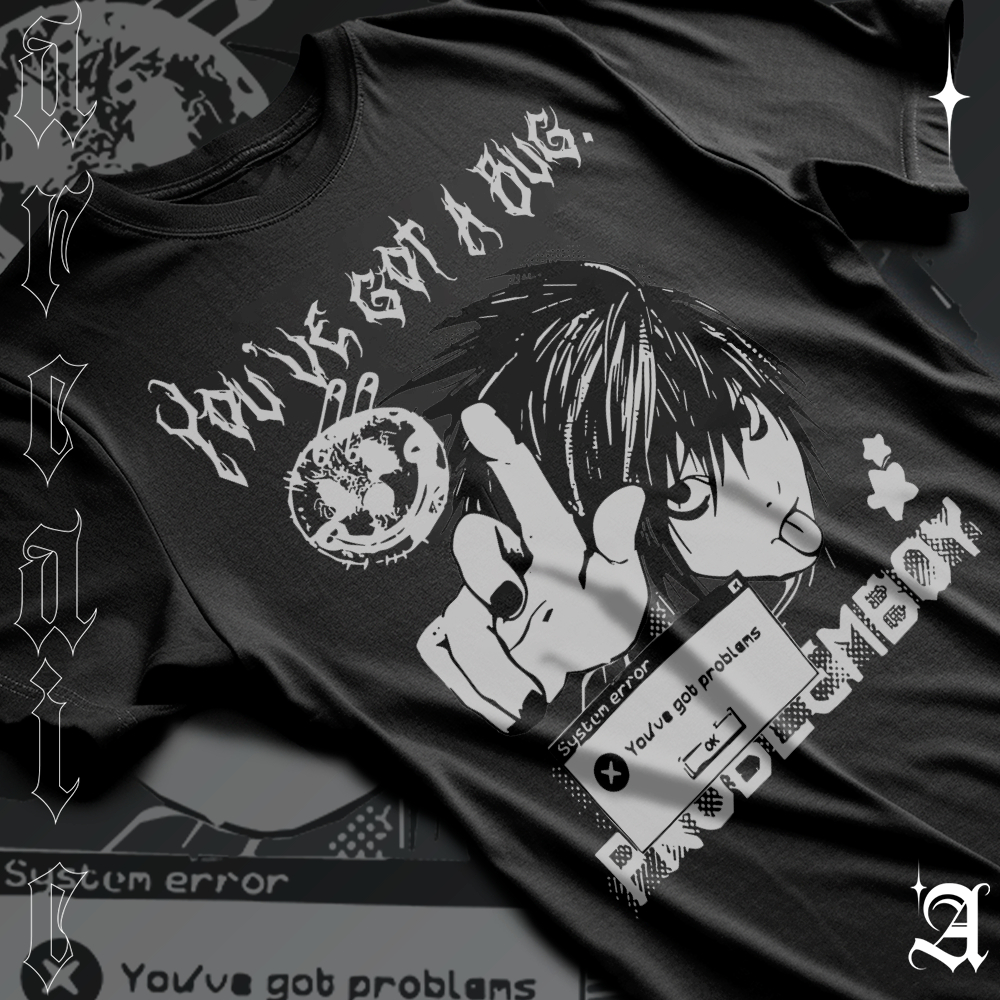 Camiseta Basica Algodao Ou Oversized Death Note Problemboy L Anime
