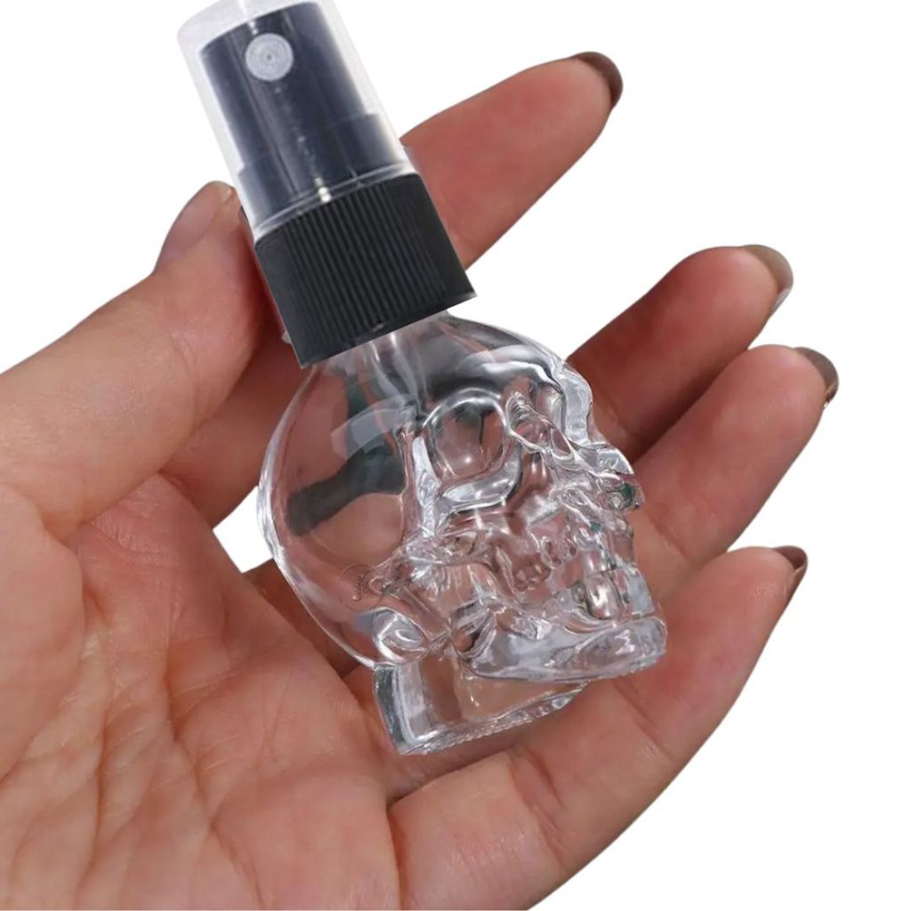 kit vidros caveira com válvula spray super luxo