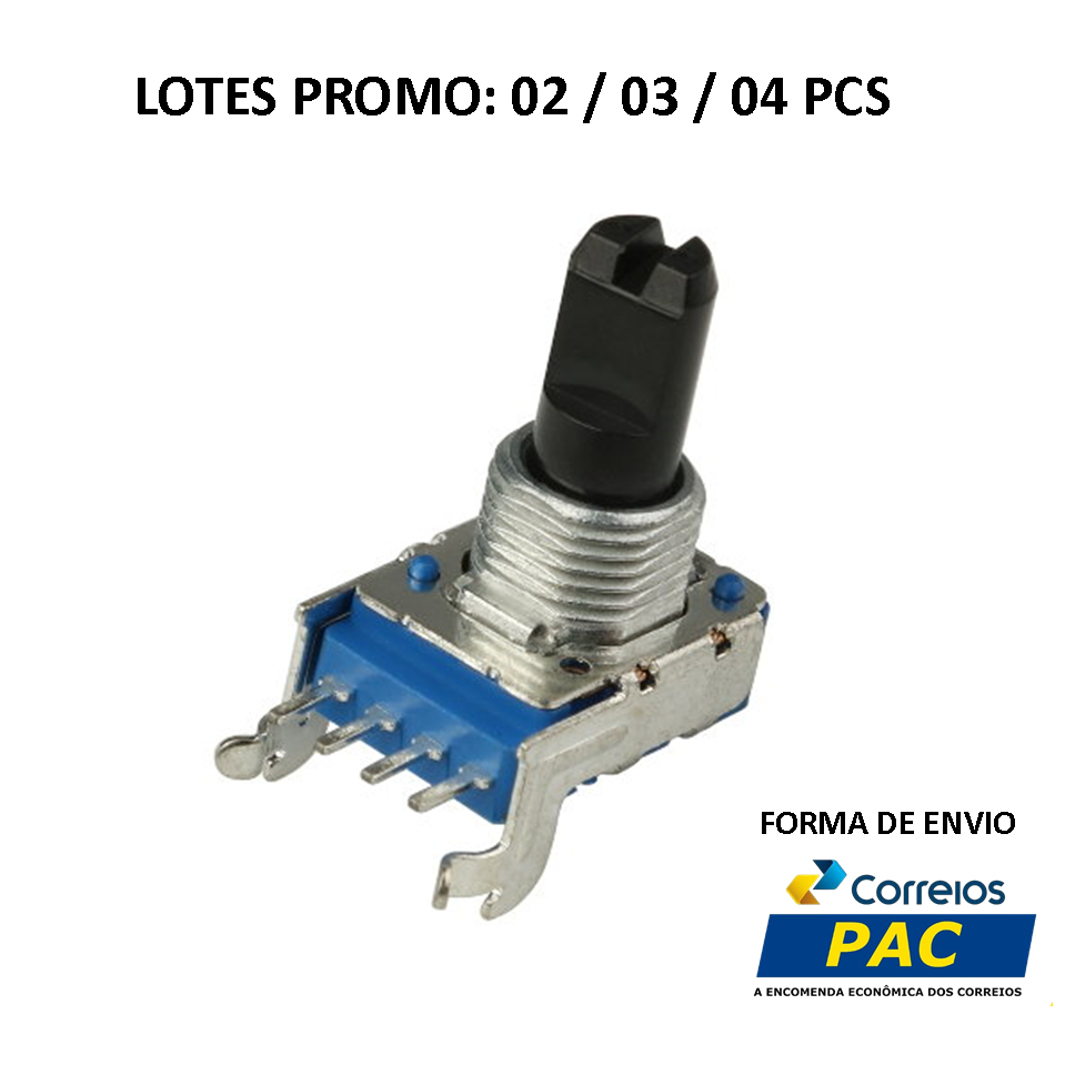 Potenciômetro Rk11 Pitch Bender 4Pin, B103 B10k com mid point 18mm ...