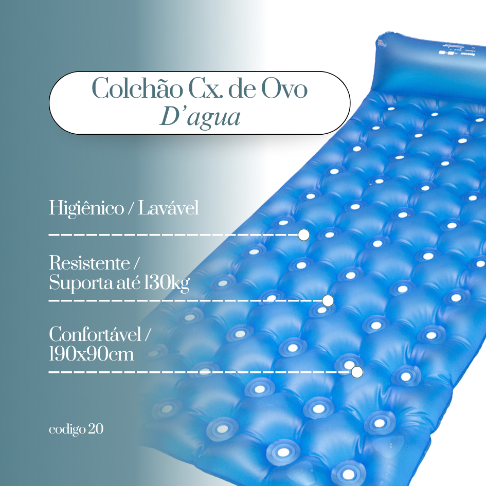 Colchão D'água Vazado | Caixa Ovo | Anti-escarras | Ortopedico ...