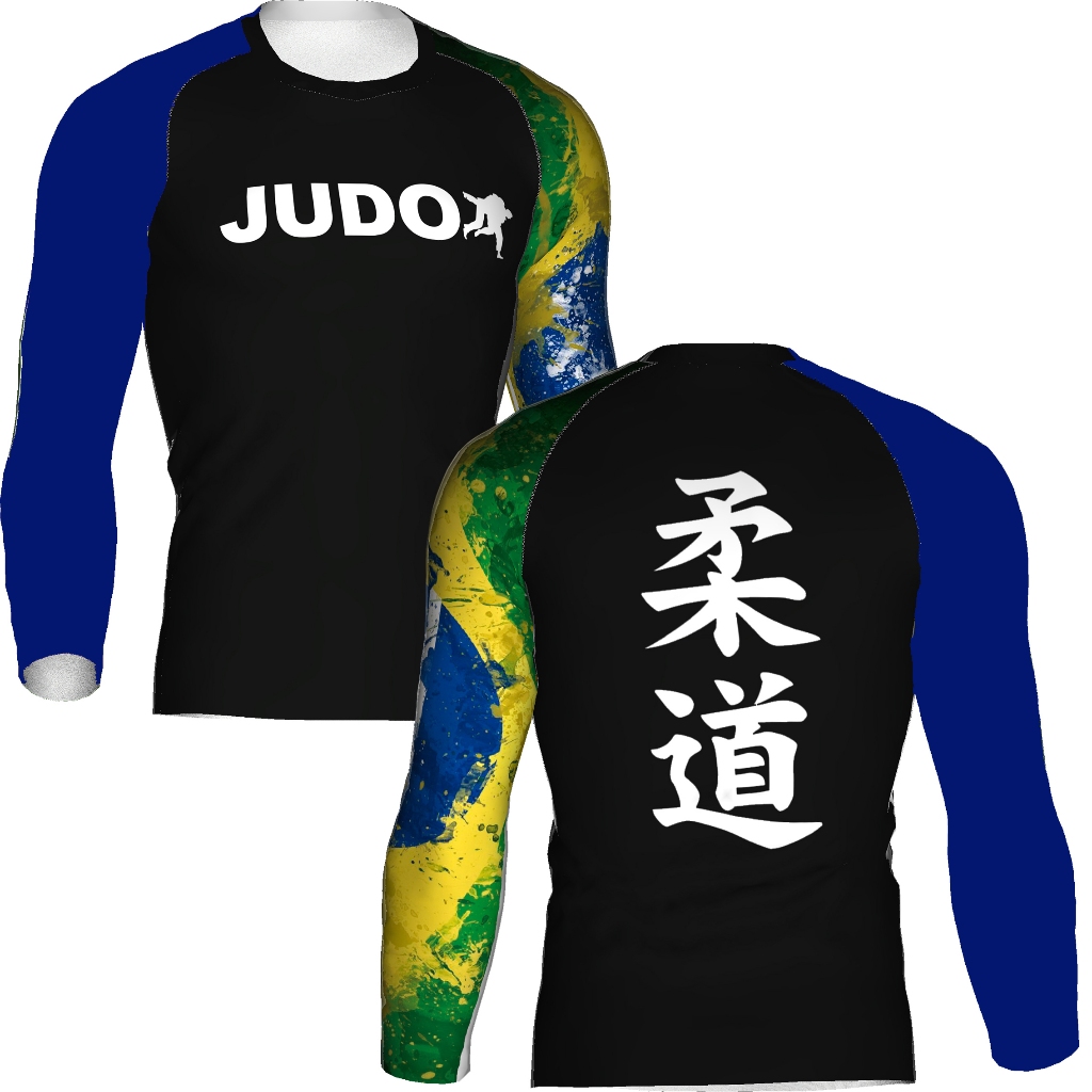 Rash Guard Judo Faixa Azul Escuro Shopee Brasil