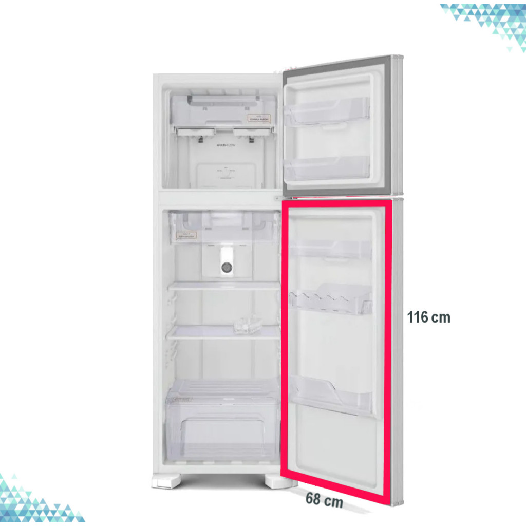 Borracha Gaxeta Geladeira Rcct490 Para Continental Porta 68x116