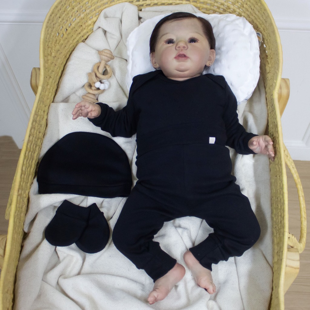 Bebe Reborn Silicone Realista  Reborn Boneca Olhos Azuis Bonecas Renascidas Realistas De 18 Polegadas Corpo Inteiro Re