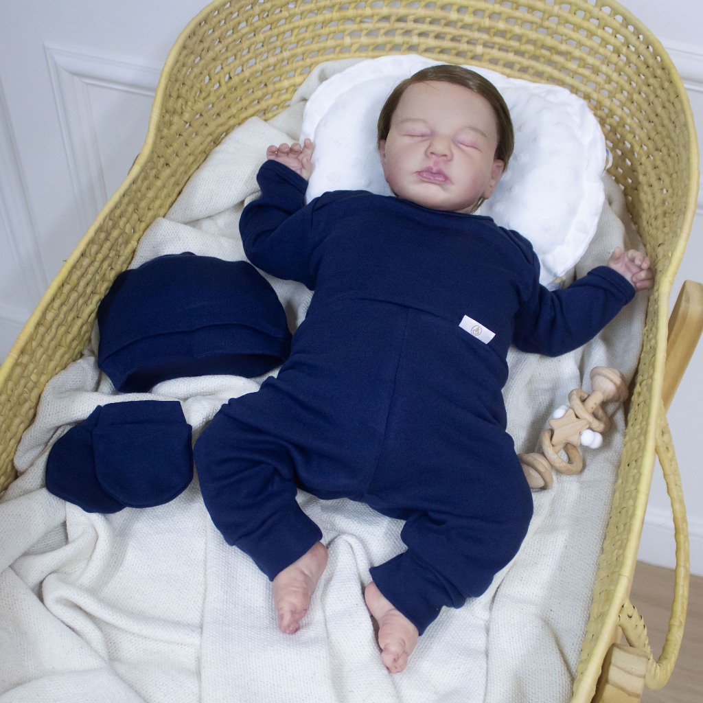 Bebe Reborn Silicone Realista  Reborn Boneca Olhos Azuis Bonecas Renascidas Realistas De 18 Polegadas Corpo Inteiro Re