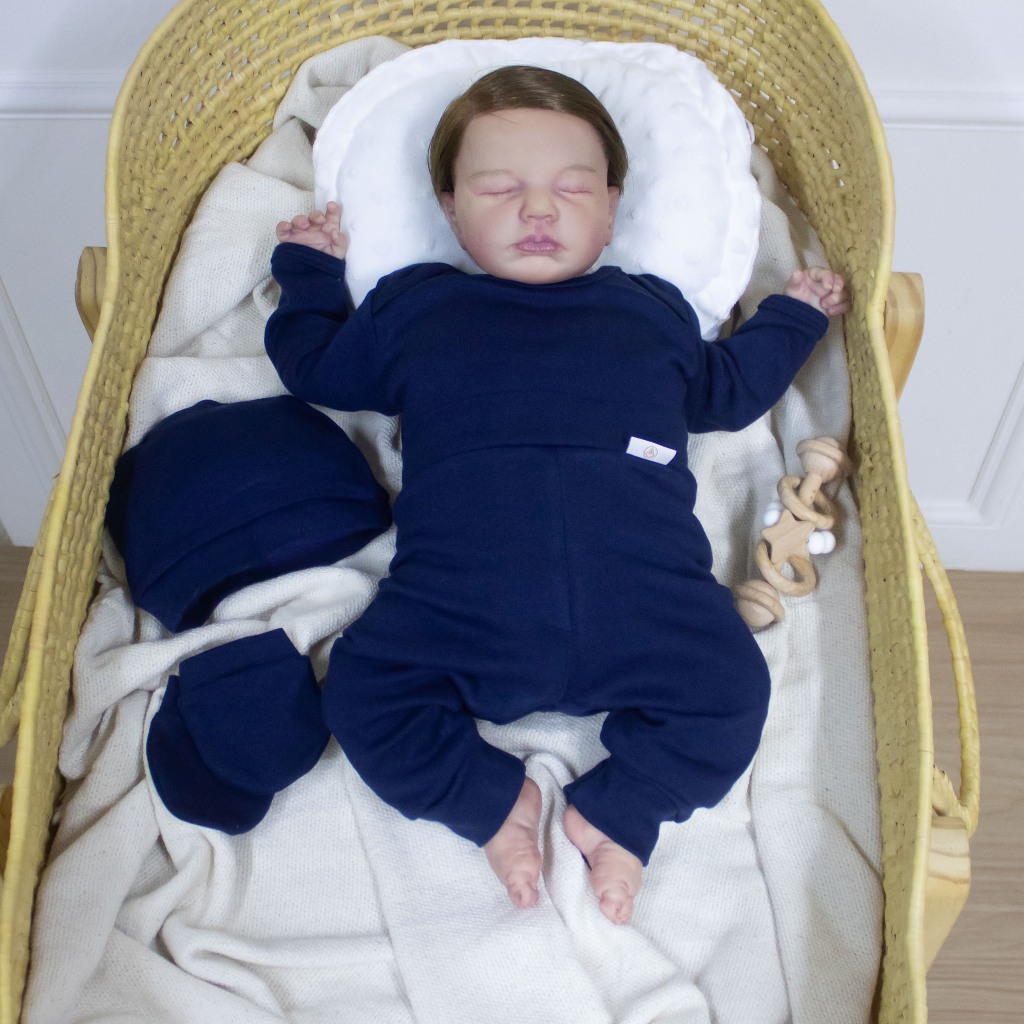 Levi Reborn Baby Doll Toy Bebe Reborn Real Doll Reborn criança Full Vinyl Newborn Lavável Bonecas Acabadas Crianças 45cm