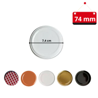10 Un. tampa de metal para vidro de conserva - Diâmetro 74 mm - Importada