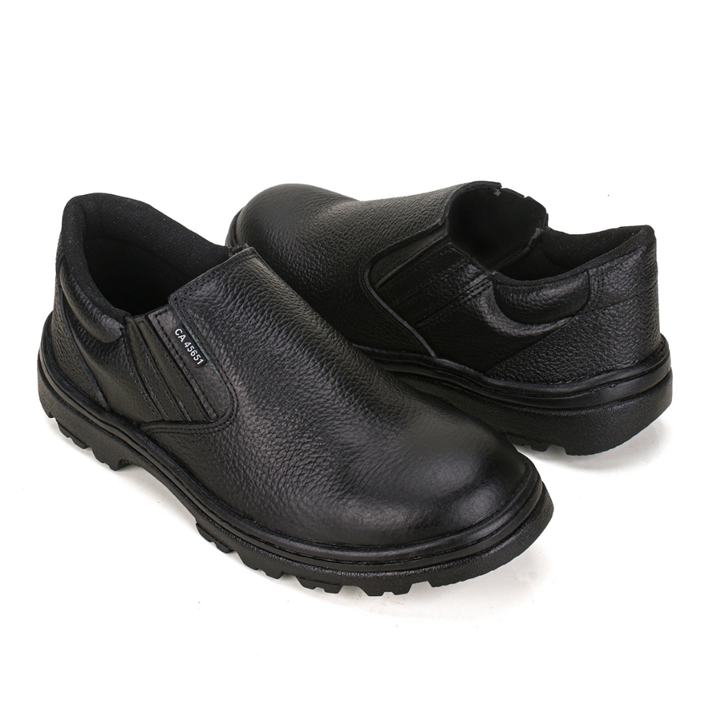 Sapato Bota Botina Segurança em Couro Com Bico Pvc Sola de