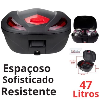 Baú Bauleto Pra Moto 47 Litros G47 Lente Vermelha Gow
