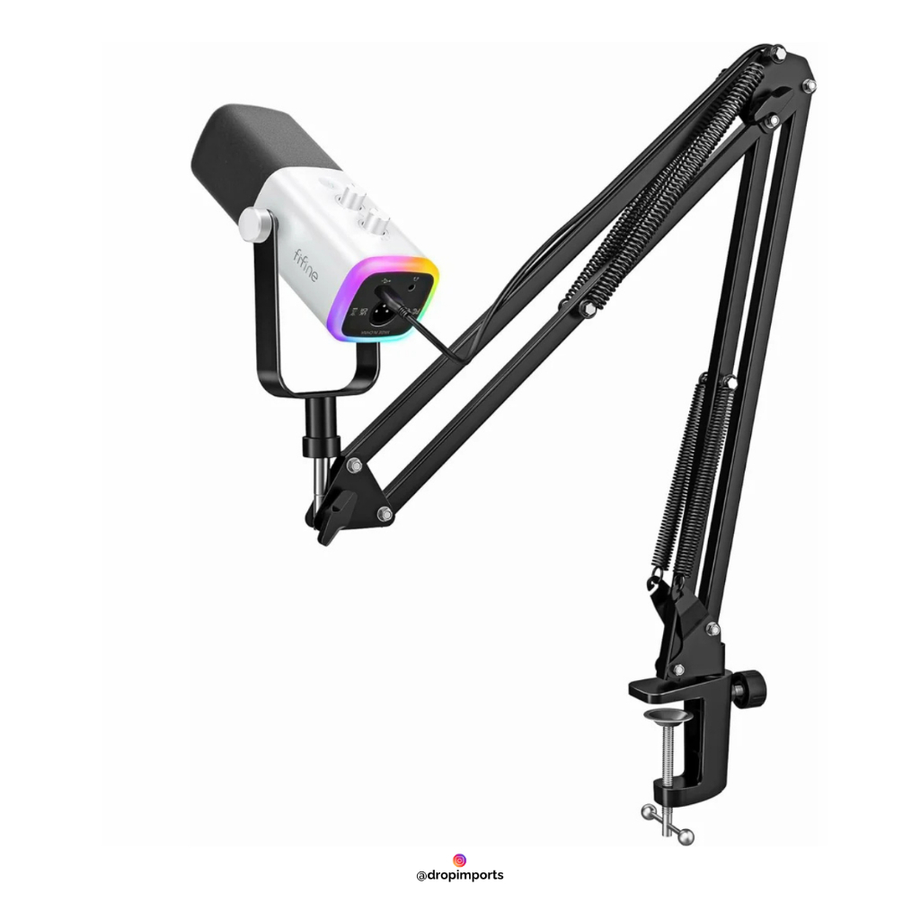 Microfone FIFINE AM8T - Kit Microfone Fifine XLR com RGB e Braço ...