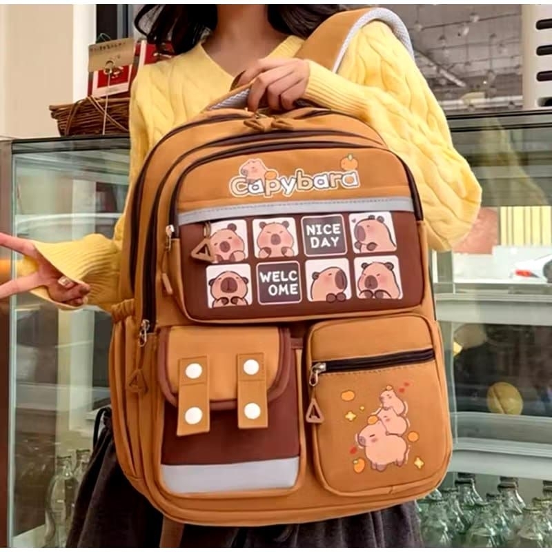 Mochila capivara bolsa escolar diária
