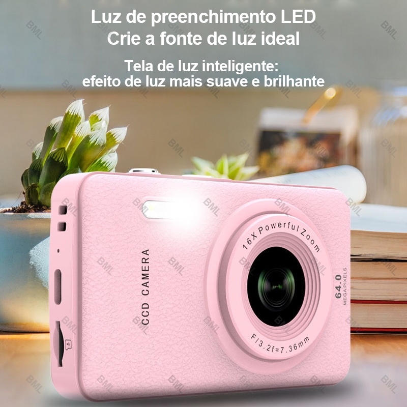 CCD Câmera Digital HD 1080P Tela De 2.8 Polegadas 18X Zoom 4K