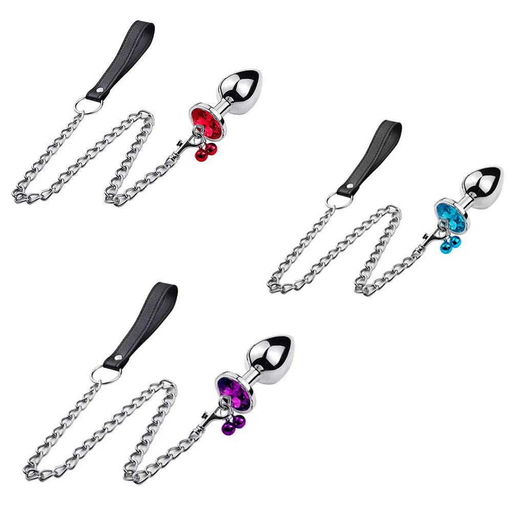 PLUG ANAL CIRCULAR DE AO COM SINO E CORRENTE MISS COLLECTION | Shopee  Brasil