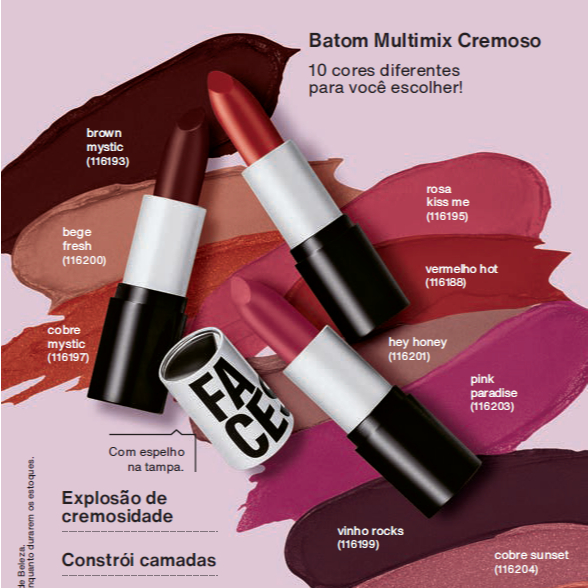 Batom Cremoso Natura Multimix Faces [Cores a escolher - Natura Faces ...