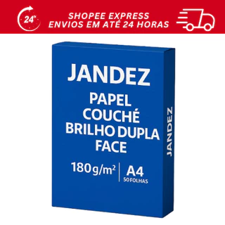 Papel Couchê Brilho Dupla Face 180g A4 Com 50/100/250 Folhas