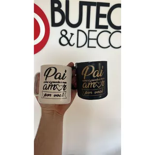 KIT COM 20/30 CANECAS ( PRETAS) PAI COMO É GRANDE MEU AMOR POR VOCÊ PLASTICO 400ML DIA DOS PAIS