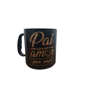 KIT COM 40/50 CANECAS ( preta) PAI COMO É GRANDE MEU AMOR POR VOCÊ PLASTICO 400ML DIA DOS PAIS
