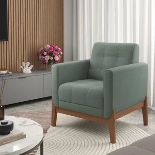 Poltrona Brooks Base Em Madeira Reforçada Estofado Em Linho Premium Ideal Sala Estar Recepção Várias Cores - MLDM em Oferta na Shopee