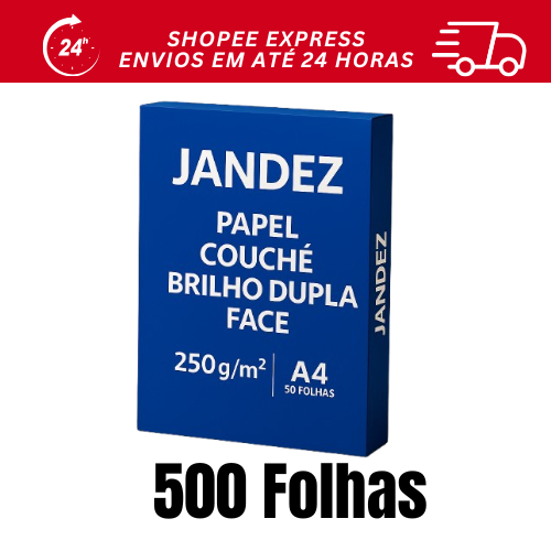 Papel Couchê Brilho Dupla Face 250g A4 Com 500 Folhas | Shopee Brasil