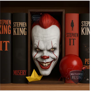 Estátua/Escultura Aparador/Separador de Livros It A Coisa Palhaço Pennywise Balão Terror 3D