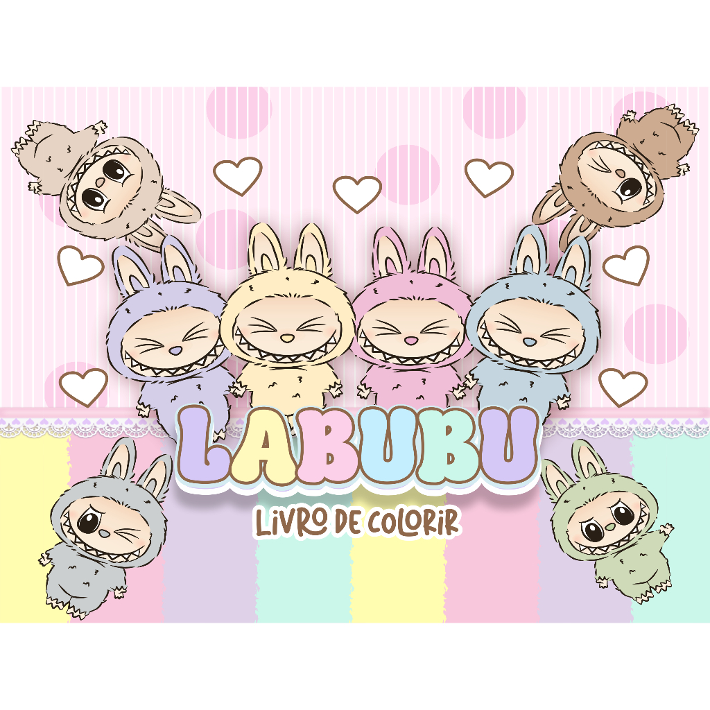 Livro de colorir LABUBU caderno de pintar Labubu CAPA DURA (estilo ...