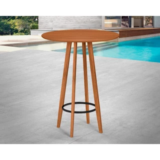 Mesa Bistrô Alta Tampo Canela com Pés de Madeira Ideal para Área Gourmet ou Varanda em Oferta na Shopee