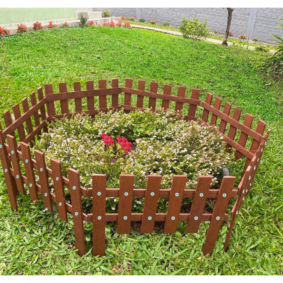 5 Metros Cercado Reforçado Cerquinha de Madeira Limitador de Jardim ...