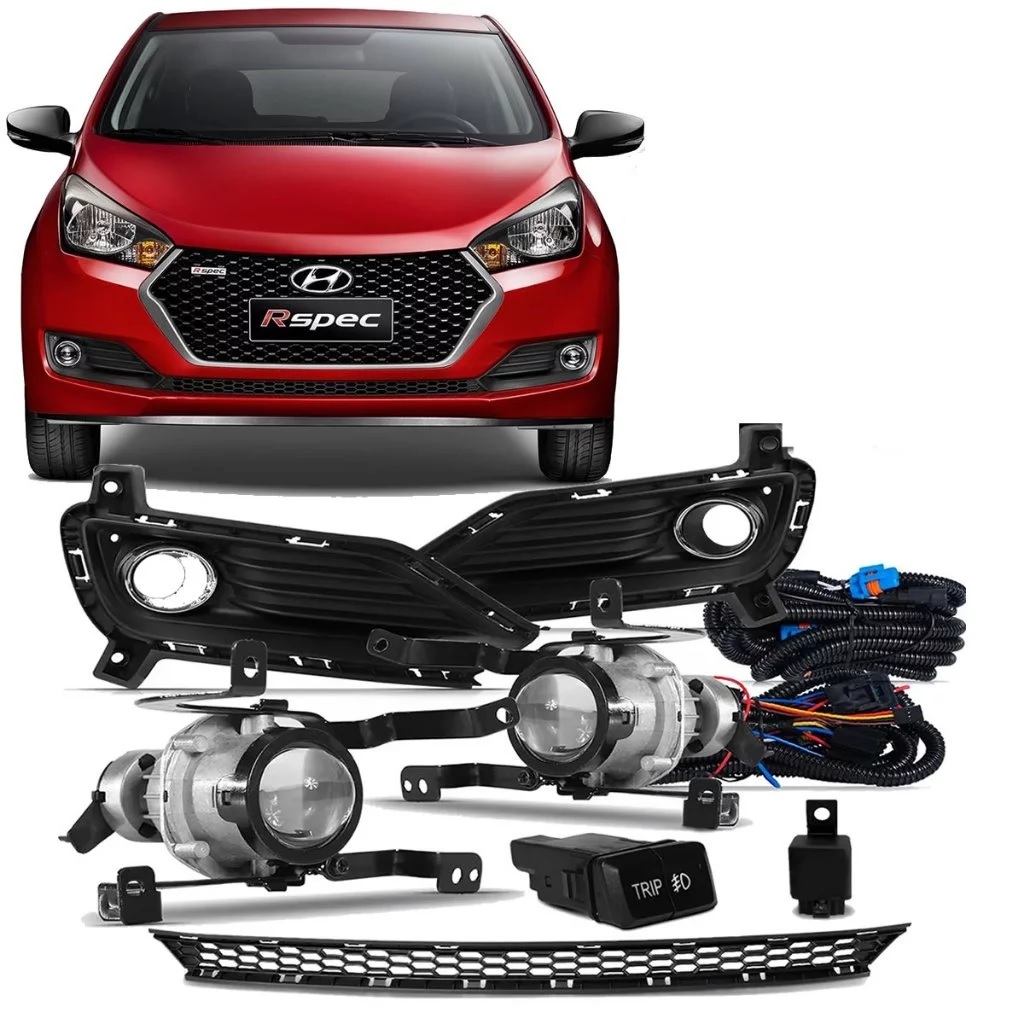 Kit Farol de Milha Neblina Auxiliar Hb20 2016 2017 2018 2019 Bt Trip ...