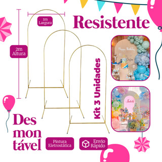 Kit 3 Arco Painel Romano Desmontavel 2x1 para Decoração de Festa em Oferta na Shopee