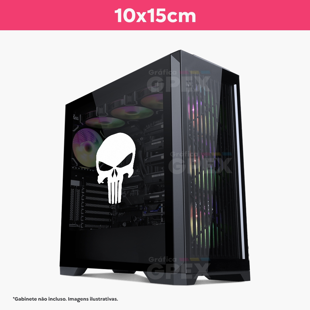 Adesivo para Gabinete PC Gamer Estilo Justiceiro 10x15cm | Shopee Brasil