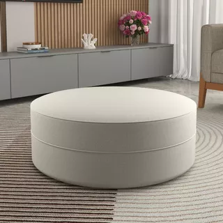 Puff Redondo Decorativo Soho Sala Estar Quarto Confortável Linho - MLDM em Oferta na Shopee