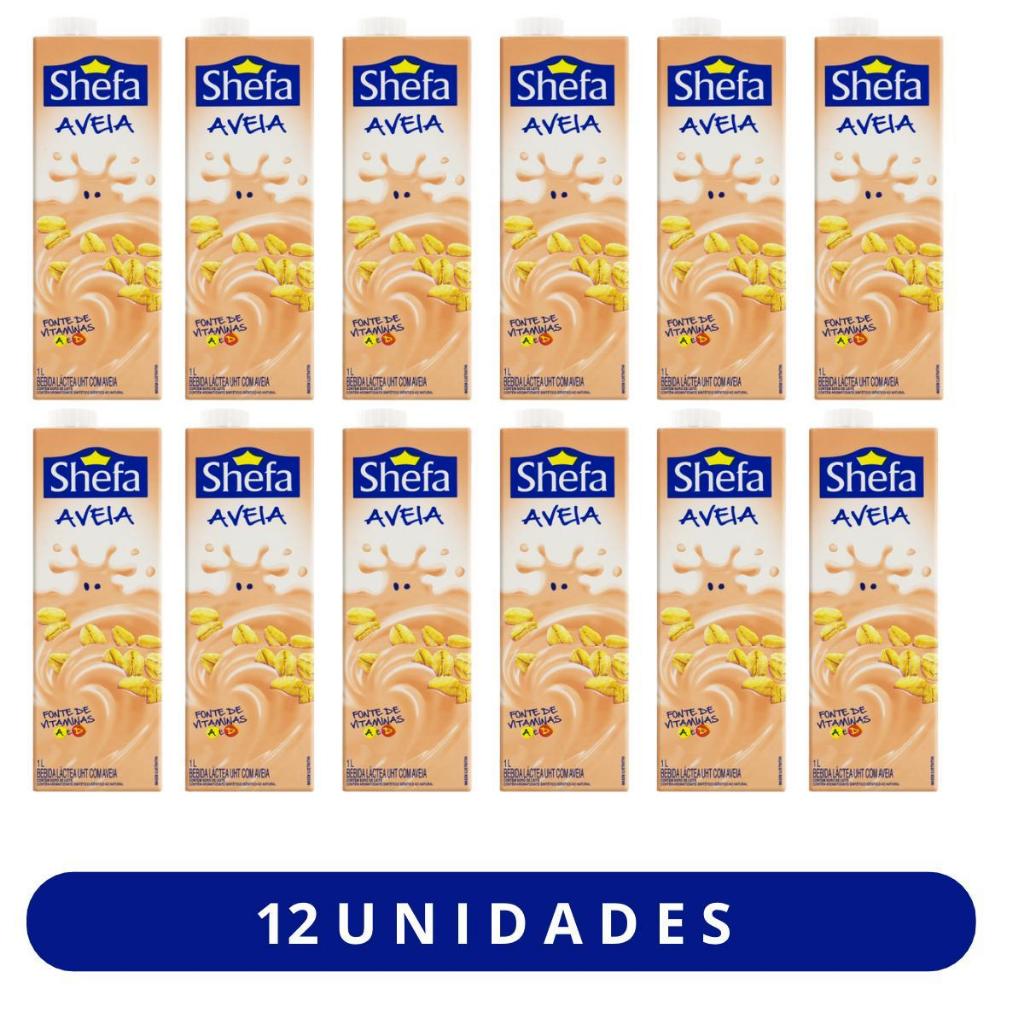 Bebida láctea com Aveia Shefa 1L - 12 Unidades | Shopee Brasil