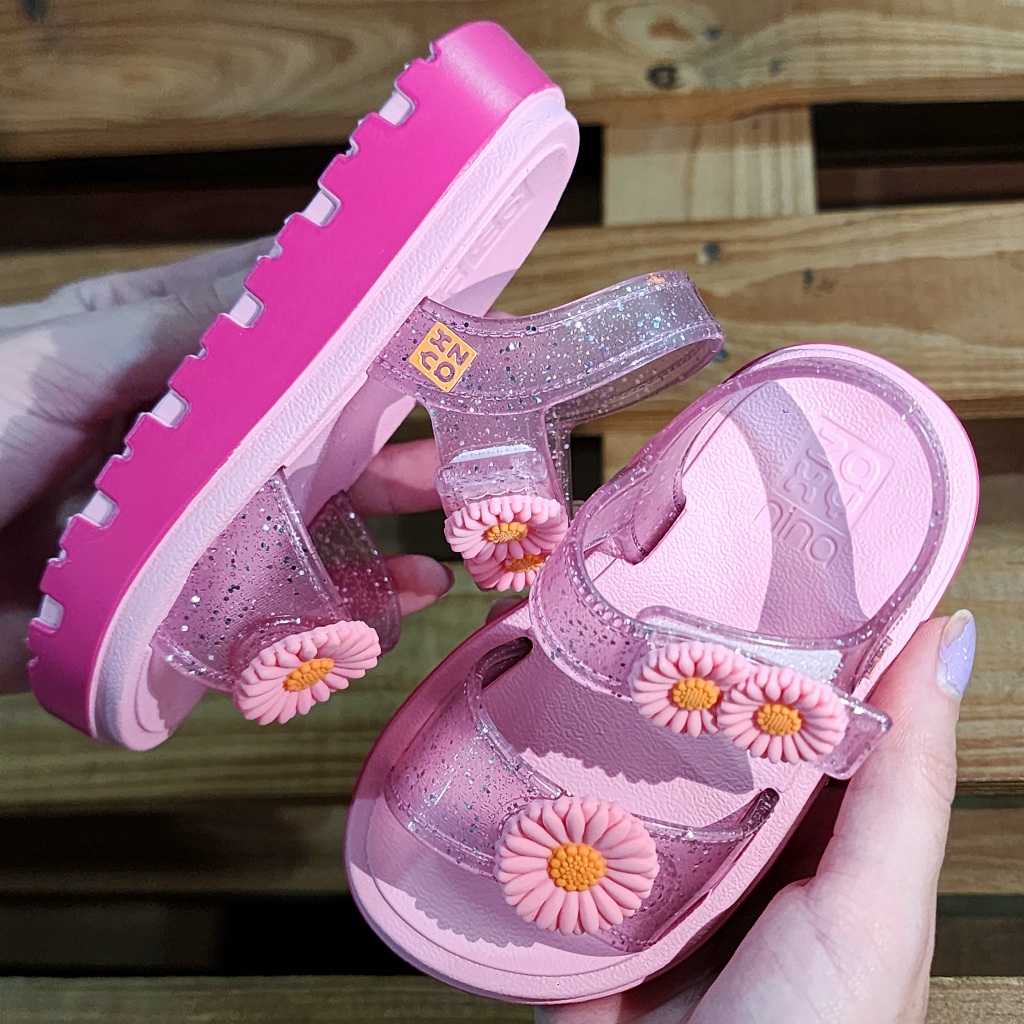 kid-r 花 18997 Sandália Infantil Zaxy Feminina Zaxynina Flower Chinelo Rosa
