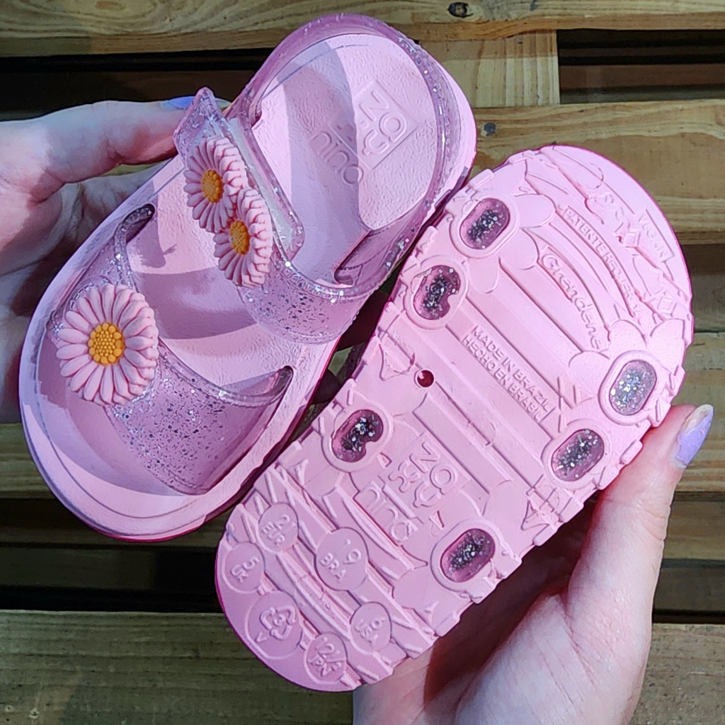 18997 Sandália Infantil Zaxy Feminina Zaxynina Flower Chinelo Rosa