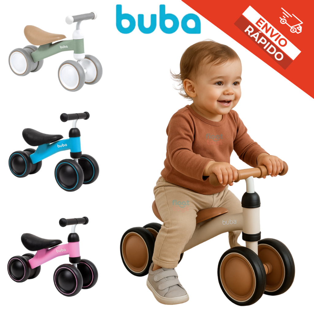 Bicicleta Equilíbrio Infantil Andador Sem Pedal 4 Rodas Bebê Buba ...