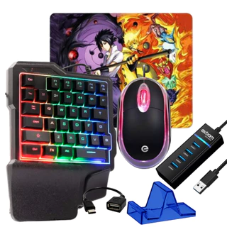 Kit Gamer Mobilador 1 Mão Tipo C V8 Free Fire Cod Fortnite Teclado e Mouse p/ celular em Oferta na Shopee