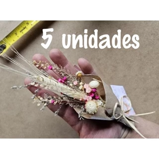 kit com 5 buques pequenos de flores secas desidratadas
