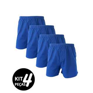 Kit 4 Samba canção pijama masculino 100% algodão SOMENTE NA COR (AZUL MARINHO ) em Oferta na Shopee
