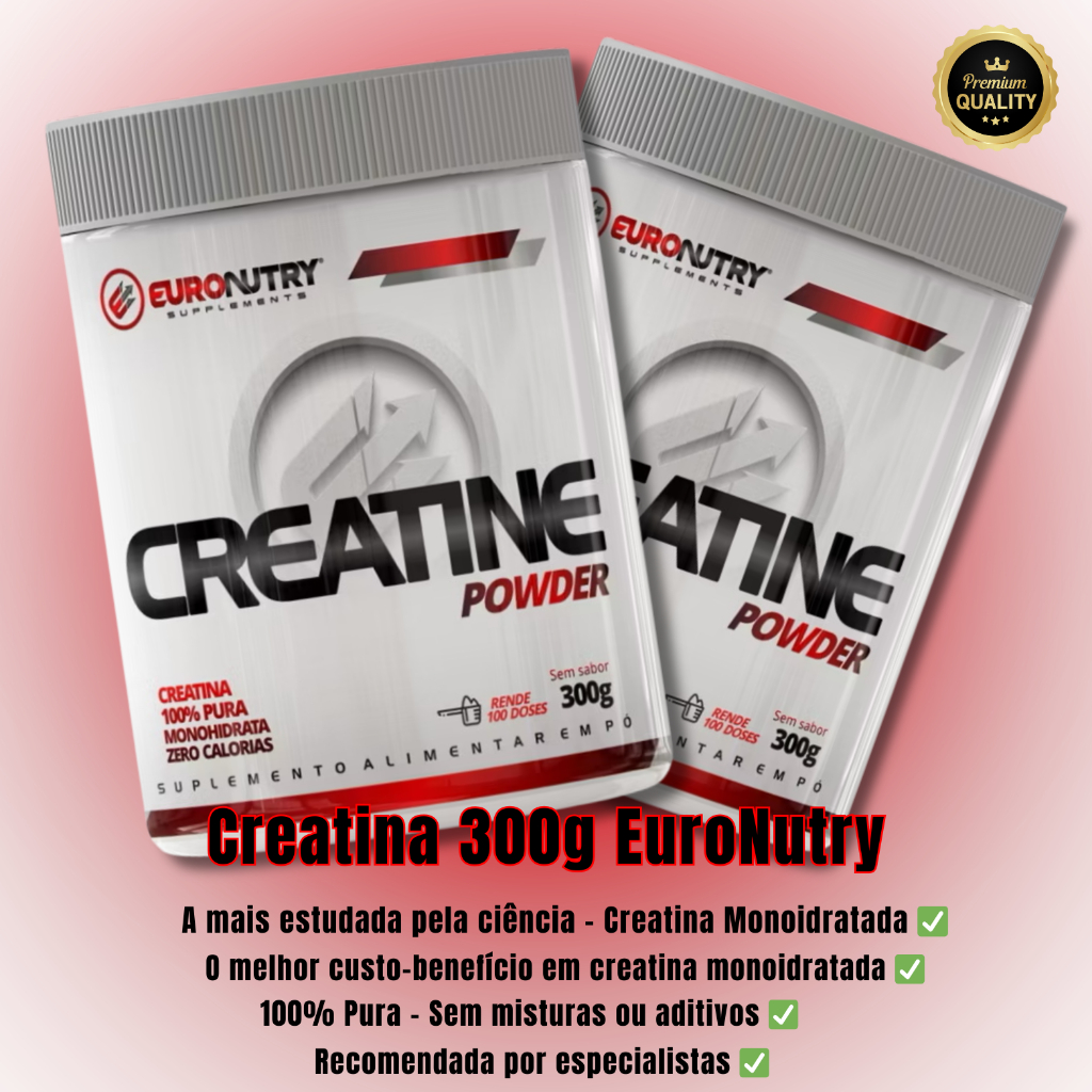 Creatina Power 300g 100% Pura EuroNutry | Shopee Brasil