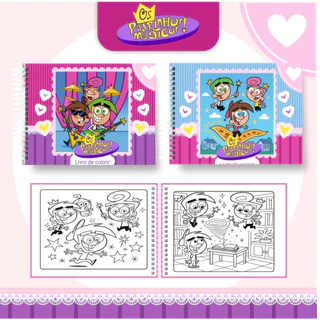 Livro de Colorir Padrinhos Mágicos 50 Folhas 180G Caderno de Desenho Pintura Coloring Book em Oferta na Shopee