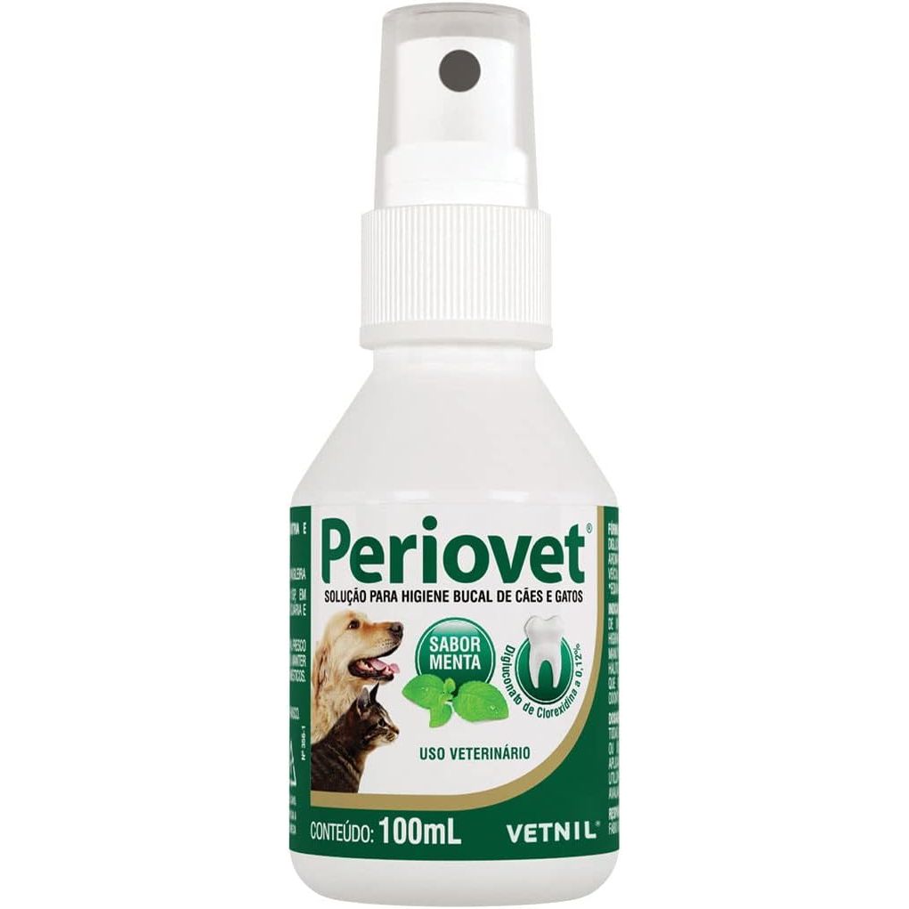 Periovet Spray 100 Ml - Vetnil - Tratamento mau hálito eTartaro Buca-lPROMOÇÃO