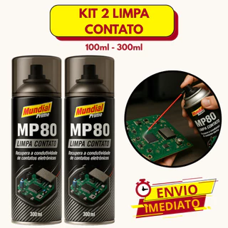 Kit 2 Limpa Contato Spray Elétrico Eletrônico Aerosol - 100ml | 300ml