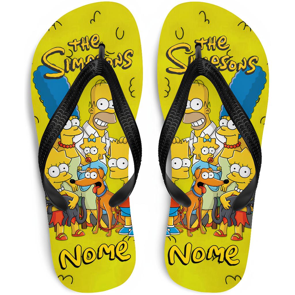Chinelo Os Simpsons Personalizado COM NOME Adulto Infantil