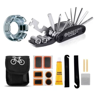 Kit De Ferramentas Chaves Reparo Remendo Espátula Manutenção + Chave De Raio Aro Para Bicicleta Bike